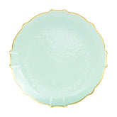 9 In. Mint/Gold Petal Plates | 40 Count
